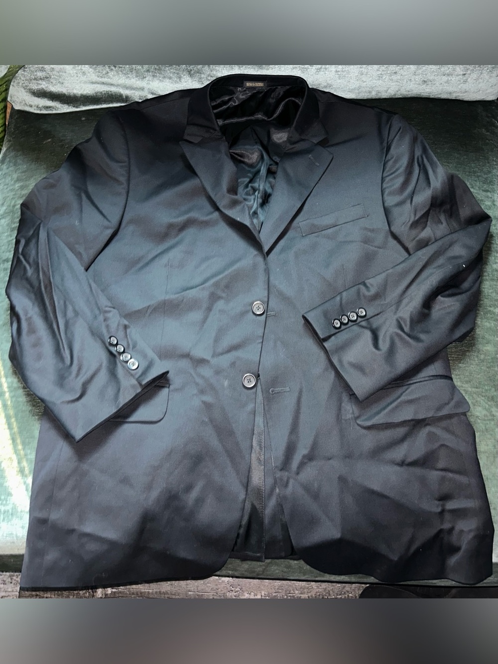Classic Black Men's Blazer Jacket - Tailored Two-Button Style